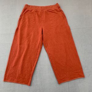 Nike Yoga Luxe Womens Small Cropped Fleece Pants Fall Brown Wide Leg Stretch